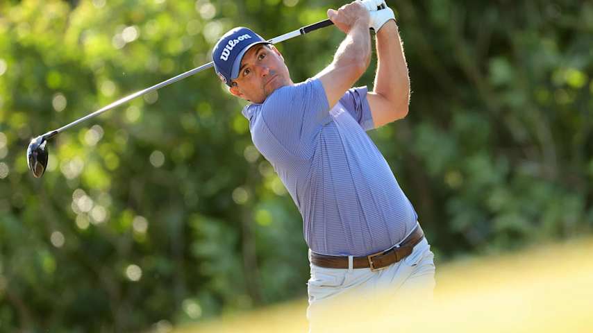 SOUTHAMPTON, BERMUDA - NOVEMBER 17: Kevin Kisner of the United States plays his shot from the fourth tee during the final round of the Butterfield Bermuda Championship 2024 at Port Royal Golf Course on November 17, 2024 in Southampton, Bermuda. (Photo by Alex Slitz/Getty Images)