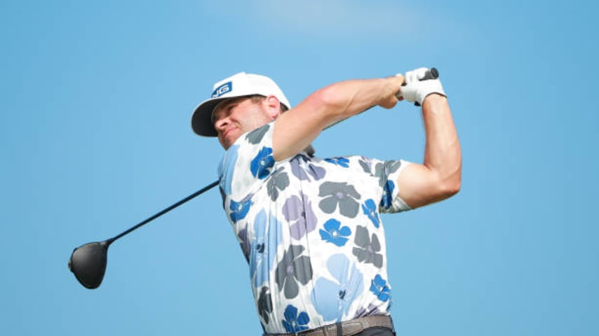 CABO SAN LUCAS, MEXICO - NOVEMBER 03: David Lingmerth of Sweden hits a tee shot on the first holeduring the second round of the World Wide Technology Championship at El Cardonal at Diamante on November 03, 2023 in Cabo San Lucas, Mexico, Mexico. (Photo by Hector Vivas/Getty Images)