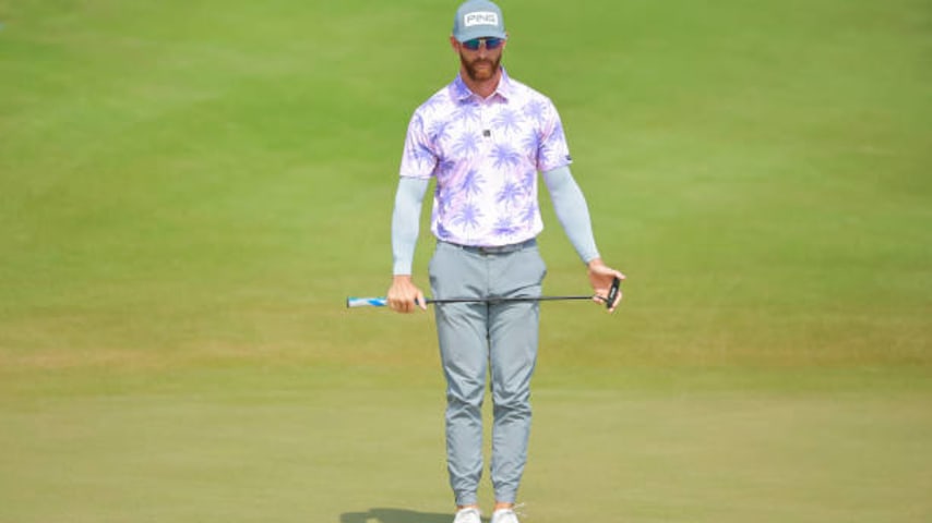 CABO SAN LUCAS, MEXICO - NOVEMBER 03: Tano Goya of Argentina lines up a putt on the first green during the second round of the World Wide Technology Championship at El Cardonal at Diamante on November 03, 2023 in Cabo San Lucas, Baja California Sur, Mexico. (Photo by Hector Vivas/Getty Images)