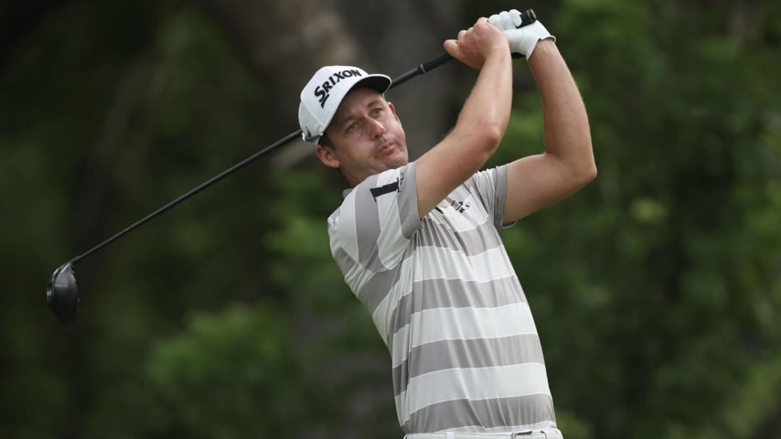 FORT WORTH, TEXAS - MAY 24: Andrew Putnam of the United States hits a tee shot on the sixth hole during the second round of the Charles Schwab Challenge at Colonial Country Club on May 24, 2024 in Fort Worth, Texas. (Photo by Tim Heitman/Getty Images)