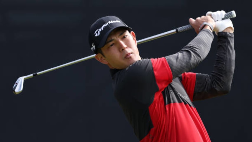 HOYLAKE, ENGLAND - JULY 21: Keita Nakajima of Japan tees off on the 3rd hole on Day Two of The 151st Open at Royal Liverpool Golf Club on July 21, 2023 in Hoylake, England. (Photo by Warren Little/Getty Images)
