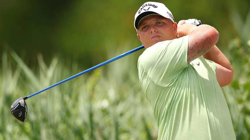 RAVENNA, ITALY - JUNE 29: Callum Shinkwin of England tees off on the second hole during day three of the Italian Open presented by Regione Emilia-Romagna at Adriatic Golf Club Cervia, Milano Marittima on June 29, 2024 in Ravenna, Italy. (Photo by Andrew Redington/Getty Images)