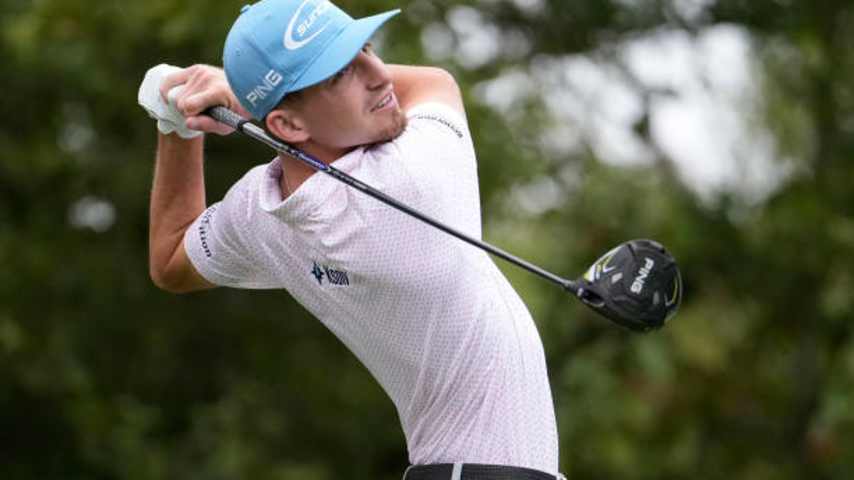 JACKSON, MISSISSIPPI - OCTOBER 06: Sam Bennett of the United States plays after his shot from the 15th tee during the second round of the Sanderson Farms Championship at The Country Club of Jackson on October 06, 2023 in Jackson, Mississippi. (Photo by Raj Mehta/Getty Images)