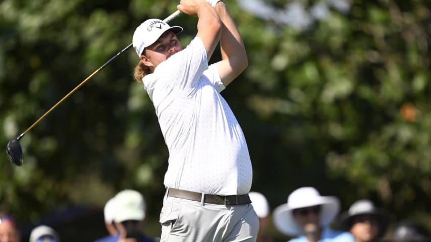 PUERTO VALLARTA, MEXICO - FEBRUARY 25: Sami Valimaki of Finland plays his shot from the 15th tee during the final round of the Mexico Open at Vidanta at Vidanta Vallarta on February 25, 2024 in Puerto Vallarta, Mexico. (Photo by Orlando Ramirez/Getty Images)