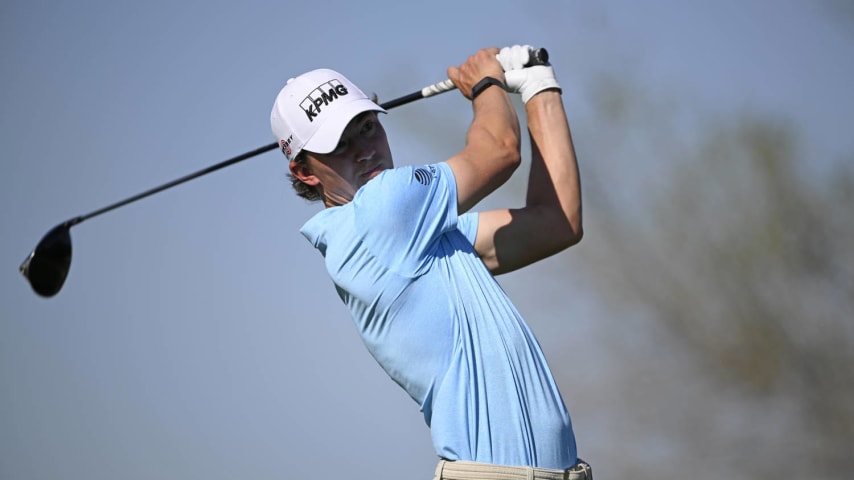 PUERTO VALLARTA, MEXICO - FEBRUARY 22: Maverick McNealy of the United States plays his shot from the second tee during the first round of the Mexico Open at Vidanta at Vidanta Vallarta on February 22, 2024 in Puerto Vallarta, Jalisco. (Photo by Orlando Ramirez/Getty Images)