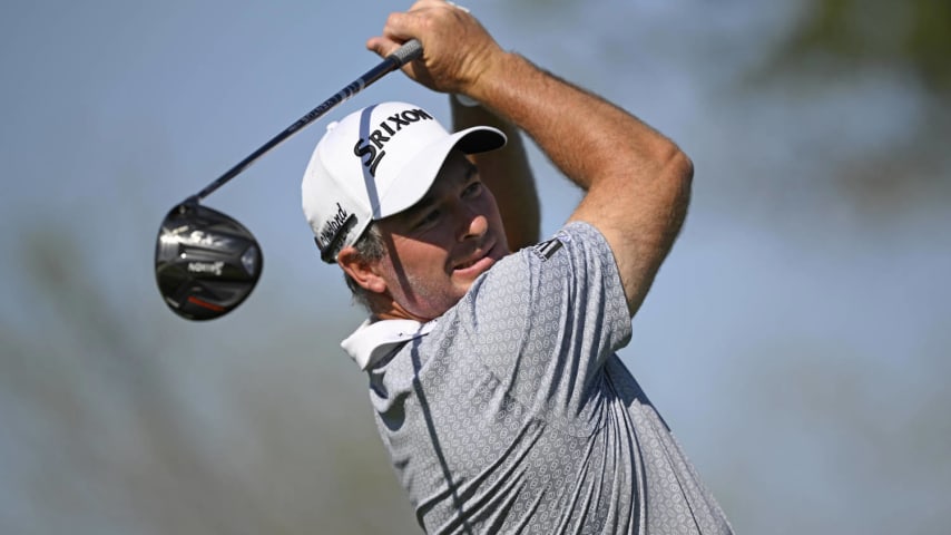 PUERTO VALLARTA, MEXICO - FEBRUARY 22: Ryan Fox of New Zealand plays his shot from the second tee during the first round of the Mexico Open at Vidanta at Vidanta Vallarta on February 22, 2024 in Puerto Vallarta, Jalisco. (Photo by Orlando Ramirez/Getty Images)