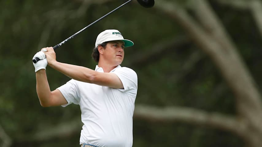 MYRTLE BEACH, SOUTH CAROLINA - MAY 10: Cody Gribble of the United States plays his shot from the 11th tee during the second round of the Myrtle Beach Classic at Dunes Golf & Beach Club on May 10, 2024 in Myrtle Beach, South Carolina. (Photo by Raj Mehta/Getty Images)