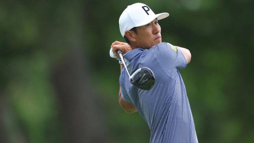 MYRTLE BEACH, SOUTH CAROLINA - MAY 10: James Hahn of the United States plays his shot from the second tee during the second round of the Myrtle Beach Classic at Dunes Golf & Beach Club on May 10, 2024 in Myrtle Beach, South Carolina. (Photo by Sam Greenwood/Getty Images)