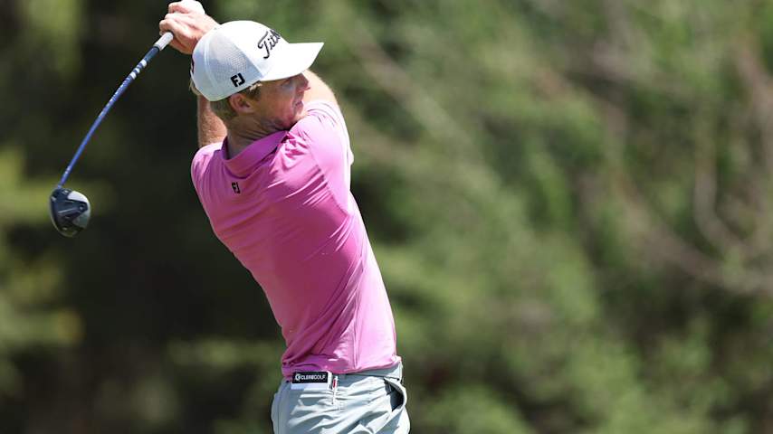 SUN CITY, SOUTH AFRICA - DECEMBER 06: Will Zalatoris of the USA tees off on the 11th hole on Day Two of the Nedbank Golf Challenge 2025 at Gary Player CC on December 06, 2024 in Sun City, South Africa. (Photo by Warren Little/Getty Images)