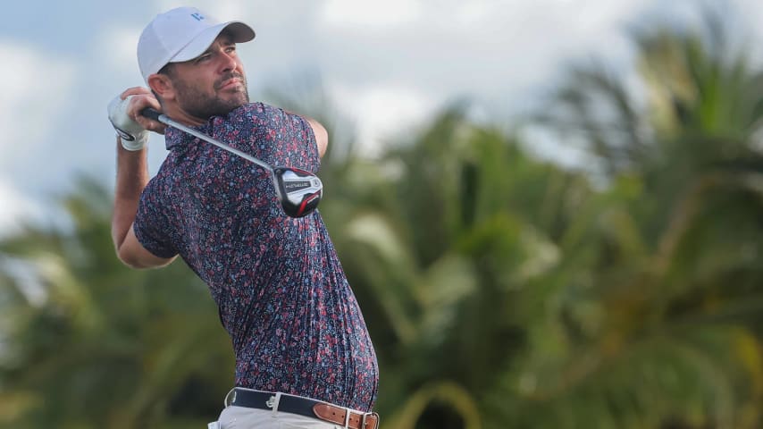 RIO GRANDE, PUERTO RICO - MARCH 07: Wesley Bryan of the United States plays his shot from the 13th tee during the first round of the Puerto Rico Open at Grand Reserve Golf Club on March 07, 2024 in Rio Grande, Puerto Rico. (Photo by Jonathan Bachman/Getty Images)