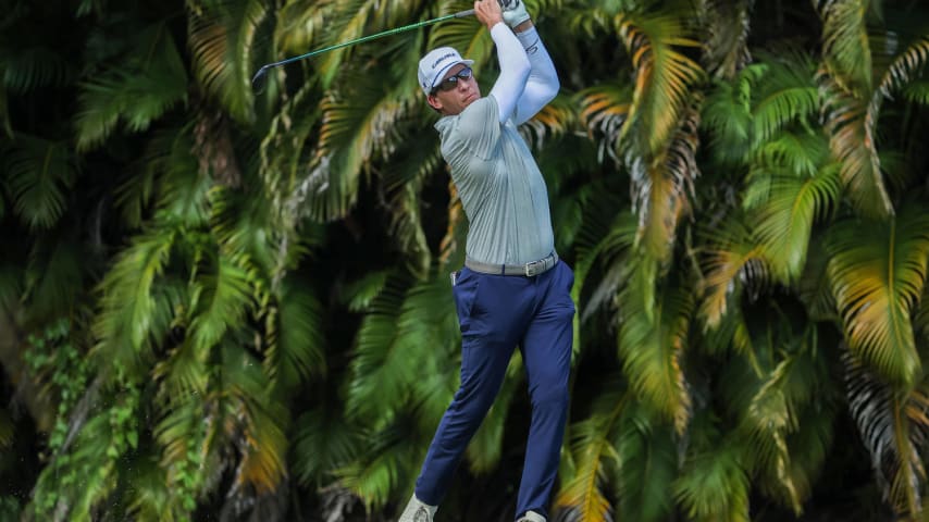RIO GRANDE, PUERTO RICO - MARCH 08: Ricky Barnes of the United States plays his shot from the fourth tee during the second round of the Puerto Rico Open at Grand Reserve Golf Club on March 08, 2024 in Rio Grande, Puerto Rico. (Photo by Jonathan Bachman/Getty Images)