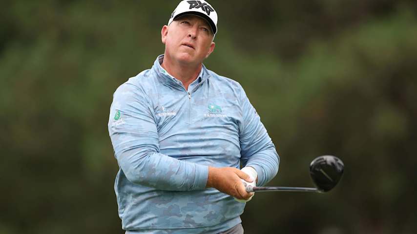 DETROIT, MICHIGAN - JUNE 27: Scott Gutschewski of the United States watches his shot from the fourth tee during the first round of the Rocket Mortgage Classic at Detroit Golf Club on June 27, 2024 in Detroit, Michigan. (Photo by Gregory Shamus/Getty Images)
