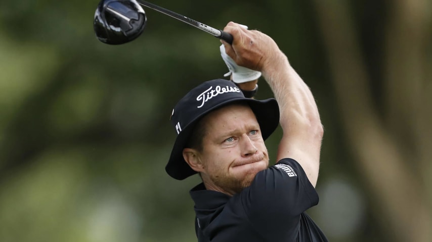 DETROIT, MICHIGAN - JUNE 27: Peter Malnati of the United States plays his shot from the 12th tee during the first round of the Rocket Mortgage Classic at Detroit Golf Club on June 27, 2024 in Detroit, Michigan. (Photo by Raj Mehta/Getty Images)
