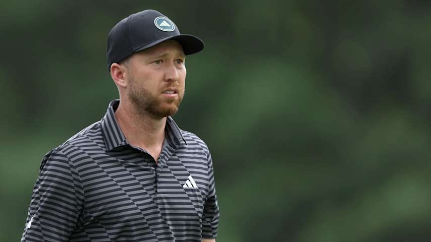 DETROIT, MICHIGAN - JUNE 28: Daniel Berger of the United States looks on from the ninth tee during the second round of the Rocket Mortgage Classic at Detroit Golf Club on June 28, 2024 in Detroit, Michigan. (Photo by Raj Mehta/Getty Images)