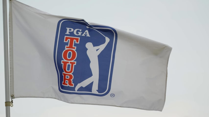 COLLEGE GROVE, TENNESSEE - SEPTEMBER 17: A PGA Tour flag near the putting green during the final round of the Simmons Bank Open for the Snedeker Foundation at The Grove on September 17, 2023 in College Grove, Tennessee. (Photo by Alex Slitz/Getty Images)