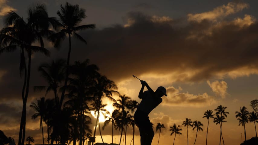 HONOLULU, HAWAII - JANUARY 12: Ben Martin of the United States plays his shot from the 11th tee during the second round of the Sony Open in Hawaii at Waialae Country Club on January 12, 2024 in Honolulu, Hawaii. (Photo by Michael Reaves/Getty Images)