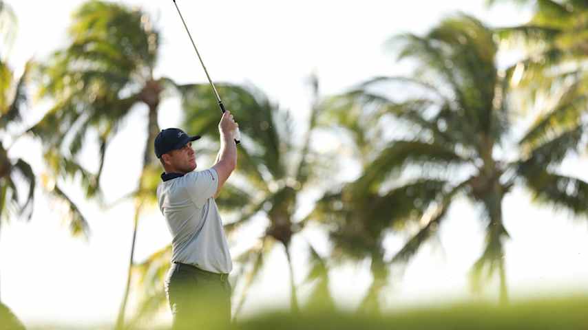 HONOLULU, HAWAII - JANUARY 10: Luke List of the United States plays his shot from the seventh tee during the second round of the Sony Open in Hawaii 2025 at Waialae Country Club on January 10, 2025 in Honolulu, Hawaii. (Photo by Maddie Meyer/Getty Images)