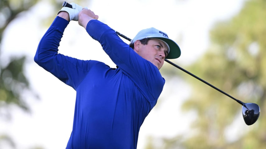 HOUSTON, TEXAS - MARCH 28: Cody Gribble of the United States hits a tee shot on the 12th hole during the first round of the Texas Children's Houston Open at Memorial Park Golf Course on March 28, 2024 in Houston, Texas. (Photo by Logan Riely/Getty Images)