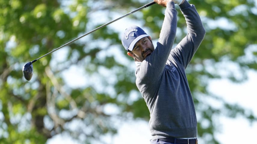 HOUSTON, TEXAS - MARCH 29: Jorge Campillo of Spain hits a tee shot on the 12th hole during the second round of the Texas Children's Houston Open at Memorial Park Golf Course on March 29, 2024 in Houston, Texas. (Photo by Raj Mehta/Getty Images)