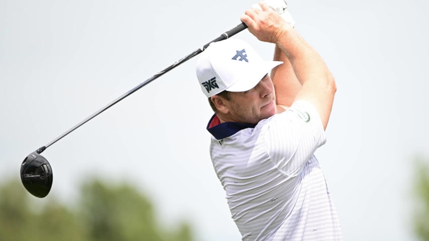 HOUSTON, TEXAS - MARCH 29: Luke List of the United States hits a tee shot on the fourth hole during the second round of the Texas Children's Houston Open at Memorial Park Golf Course on March 29, 2024 in Houston, Texas. (Photo by Logan Riely/Getty Images)