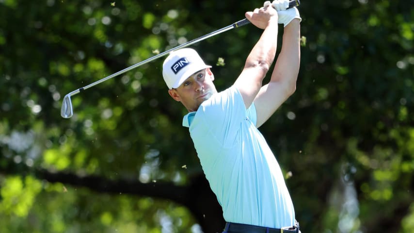 AUGUSTA, GEORGIA - APRIL 14: Taylor Moore of the United States plays his shot from the fourth tee during the final round of the 2024 Masters Tournament at Augusta National Golf Club on April 14, 2024 in Augusta, Georgia. (Photo by Jamie Squire/Getty Images)