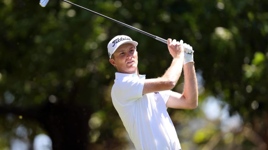 AUGUSTA, GEORGIA - APRIL 13: Will Zalatoris of the United States plays his shot from the fourth tee during the third round of the 2024 Masters Tournament at Augusta National Golf Club on April 13, 2024 in Augusta, Georgia. (Photo by Jamie Squire/Getty Images) (Photo by Jamie Squire/Getty Images)