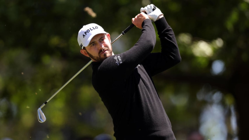 AUGUSTA, GEORGIA - APRIL 13: Patrick Cantlay of the United States plays his shot from the fourth tee during the third round of the 2024 Masters Tournament at Augusta National Golf Club on April 13, 2024 in Augusta, Georgia. (Photo by Jamie Squire/Getty Images) (Photo by Jamie Squire/Getty Images)