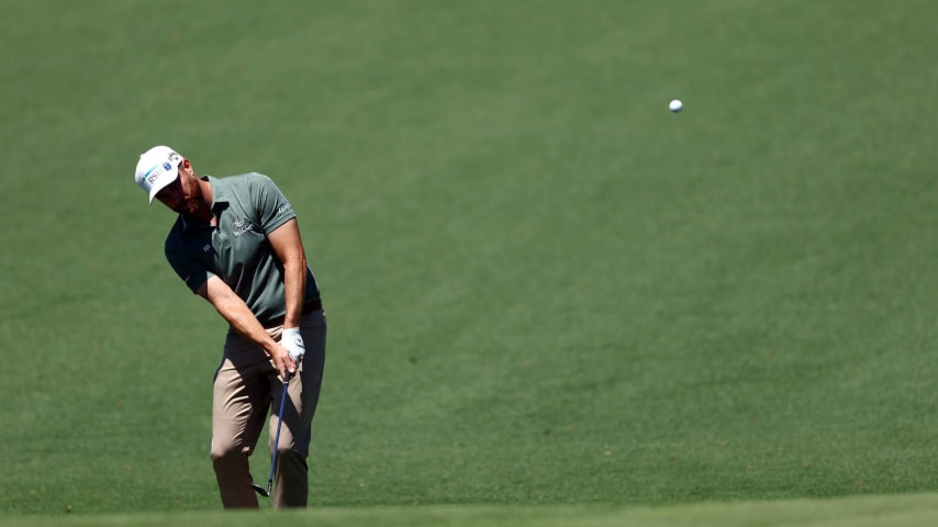 AUGUSTA, GEORGIA - APRIL 12: Chris Kirk of the United States chips onto the second green during the second round of the 2024 Masters Tournament at Augusta National Golf Club on April 12, 2024 in Augusta, Georgia. (Photo by Maddie Meyer/Getty Images)