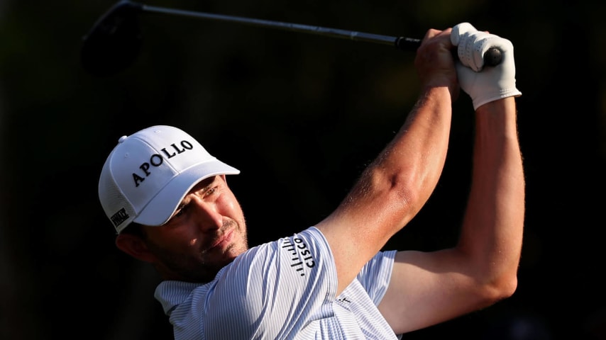 PONTE VEDRA BEACH, FLORIDA - MARCH 15: Patrick Cantlay of the United States plays his shot from the 15th tee during the second round of THE PLAYERS Championship on the Stadium Course at TPC Sawgrass on March 15, 2024 in Ponte Vedra Beach, Florida. (Photo by Jared C. Tilton/Getty Images)