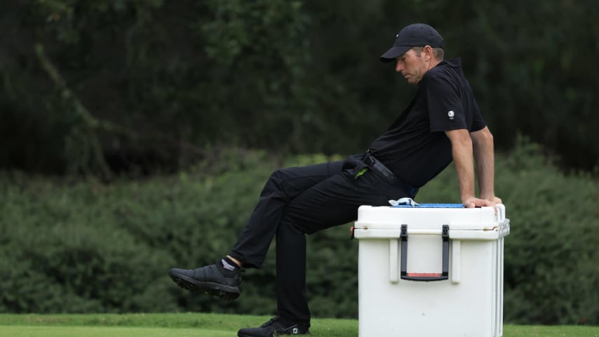 ST SIMONS ISLAND, GEORGIA - NOVEMBER 17: Jim Herman of the United States waits to hit from the 14th tee during the second round of The RSM Classic on the Plantation Course at Sea Island Resort on November 17, 2023 in St Simons Island, Georgia. (Photo by Sam Greenwood/Getty Images)