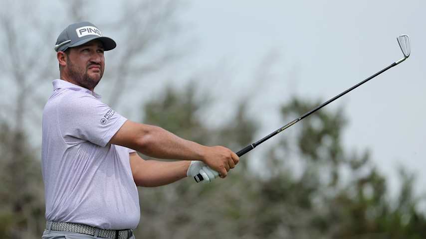 SAN ANTONIO, TEXAS - APRIL 03: Thriston Lawrence of South Africa plays his shot from the 13th tee during the first round of the Valero Texas Open 2025 at TPC San Antonio on April 03, 2025 in San Antonio, Texas. (Photo by Jonathan Bachman/Getty Images)