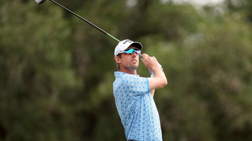 SAN ANTONIO, TEXAS - APRIL 07: Alexander Bjork of Sweden plays his tee shot on the 2nd hole during the final round of the Valero Texas Open at TPC San Antonio on April 07, 2024 in San Antonio, Texas. (Photo by Brennan Asplen/Getty Images)