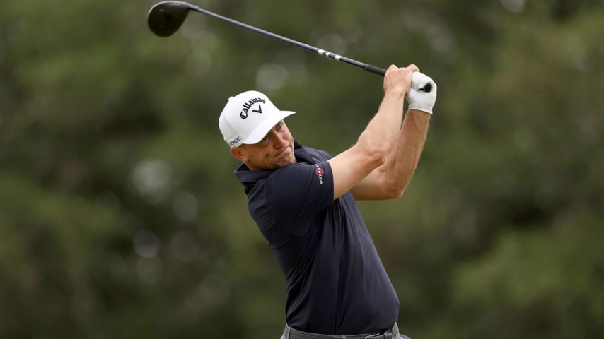 SAN ANTONIO, TEXAS - APRIL 07: Alex Noren of Sweden plays his tee shot on the 2nd hole during the final round of the Valero Texas Open at TPC San Antonio on April 07, 2024 in San Antonio, Texas. (Photo by Brennan Asplen/Getty Images)