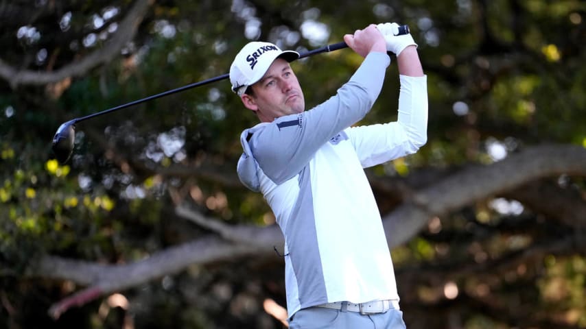 SAN ANTONIO, TEXAS - APRIL 04: Andrew Putnam of the United States plays his tee shot on the 14th hole during the first round of the Valero Texas Open at TPC San Antonio on April 04, 2024 in San Antonio, Texas. (Photo by Raj Mehta/Getty Images)