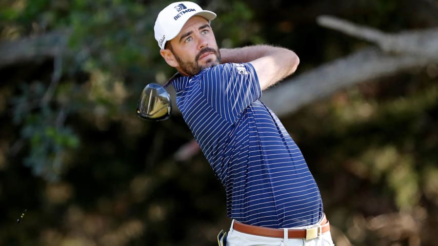 SAN ANTONIO, TEXAS - APRIL 04: Troy Merritt of the United States plays his tee shoot on the 14th hole during the first round of the Valero Texas Open at TPC San Antonio on April 04, 2024 in San Antonio, Texas. (Photo by Raj Mehta/Getty Images)