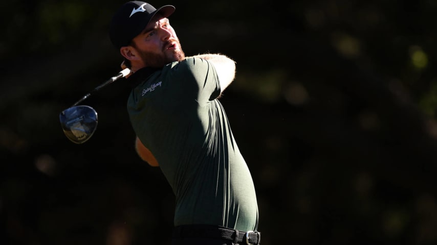 SAN ANTONIO, TEXAS - APRIL 05: Grayson Murray of the United States plays his tee shot on the 14th hole during the second round of the Valero Texas Open at TPC San Antonio on April 05, 2024 in San Antonio, Texas. (Photo by Brennan Asplen/Getty Images)