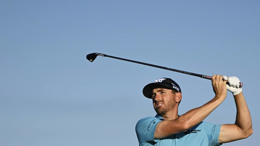 KNOXVILLE, TENNESSEE - MAY 12: Kevin Dougherty plays his shot from the 11th tee during the first round of the Visit Knoxville Open at Holston Hills Country Club on May 12, 2022 in Knoxville, Tennessee. (Photo by Eakin Howard/Getty Images)