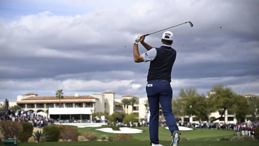 SCOTTSDALE, ARIZONA - FEBRUARY 09: Ben Martin of the United States plays his shot from the fourth tee during the second round of the WM Phoenix Open at TPC Scottsdale on February 09, 2024 in Scottsdale, Arizona. (Photo by Orlando Ramirez/Getty Images)