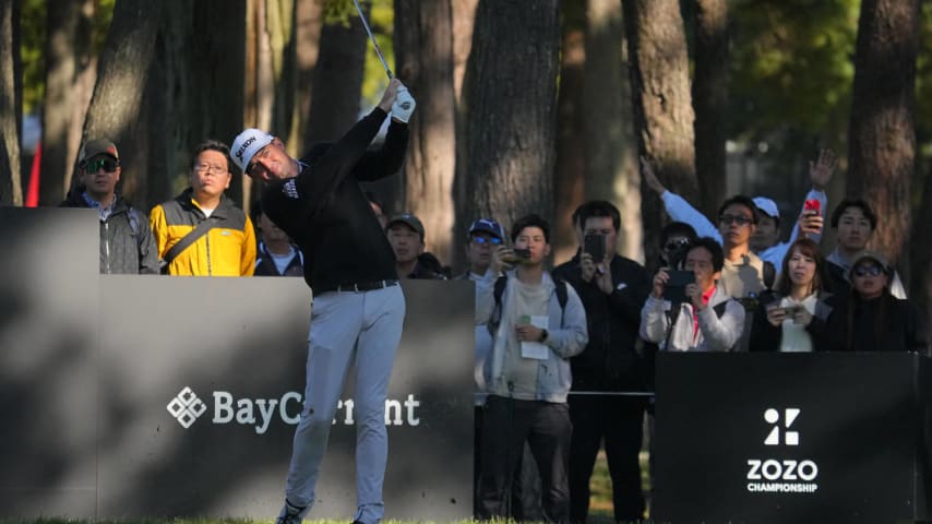 INZAI, JAPAN - OCTOBER 22: Keegan Bradley of the United States hits his tee shot  during the final round of ZOZO Championship at Accordia Golf Narashino Country Club on October 22, 2023 in Inzai, Chiba, Japan. (Photo by Yoshimasa Nakano/Getty Images)