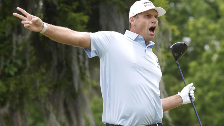 AVONDALE, LOUISIANA - APRIL 28: Nick Watney of the United States reacts to his shot from the second tee during the final round of the Zurich Classic of New Orleans at TPC Louisiana on April 28, 2024 in Avondale, Louisiana. (Photo by Chris Graythen/Getty Images)