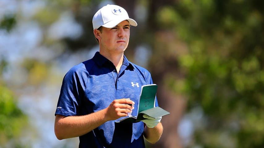AUGUSTA, GA - APRIL 12:  Jordan Spieth of the United States waits to play his tee shot on the fourth hole during the third round of the 2014 Masters Tournament at Augusta National Golf Club on April 12, 2014 in Augusta, Georgia.  (Photo by Rob Carr/Getty Images)