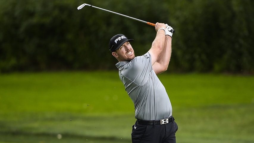 PARAMUS, NJ - AUGUST 24:  Hunter Mahan hits a shot from the third hole fairway during the final round of The Barclays at Ridgewood Country Club on August 24, 2014 in Paramus, New Jersey. (Photo by Chris Condon/PGA TOUR)