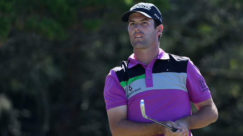 SEA ISLAND, GA - OCTOBER 26:  Robert Streb hits a tee shot on the second hole during the final round of The McGladrey Classic at Sea Island's Seaside Course on October 26, 2014 in Sea Island, Georgia.  (Photo by Todd Warshaw/Getty Images)