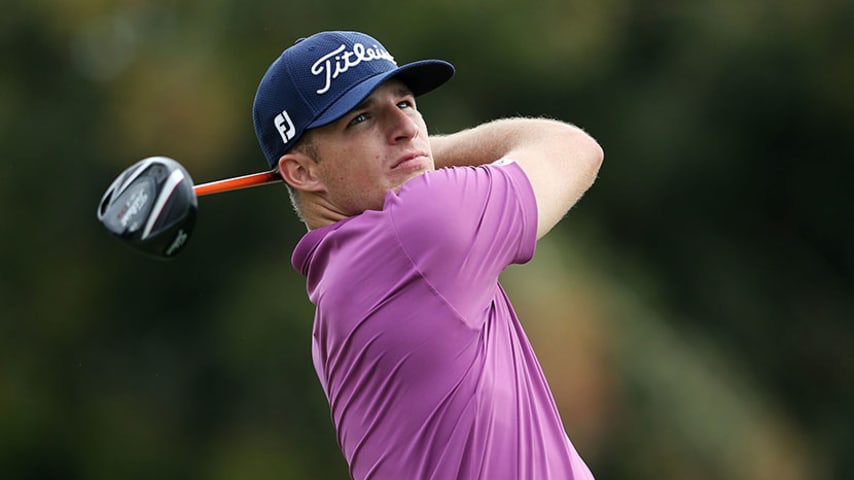 HONOLULU, HI - JANUARY 15:  Morgan Hoffmann plays his shot from the 15th tee during the first round of the Sony Open In Hawaii at Waialae Country Club on January 15, 2015 in Honolulu, Hawaii.  (Photo by Andy Lyons/Getty Images)