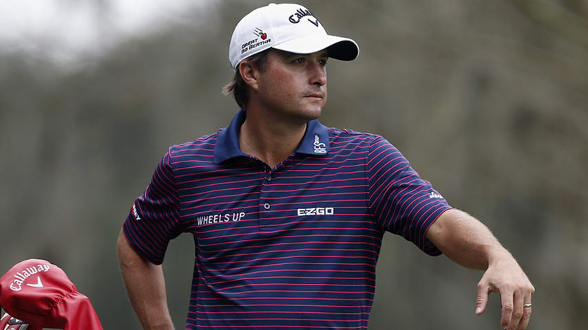 ST SIMONS ISLAND, GA - NOVEMBER 19:  Kevin Kisner prepares to tee off on the 4th hole on the Plantation Course during the first round of The RSM Classic on November 19, 2015 in St Simons Island, Georgia.  (Photo by Matt Sullivan/Getty Images)