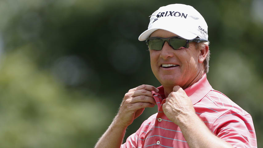 MEMPHIS, TN - JUNE 13: David Toms walks off the 9th tee box during round three of the FedEx St. Jude Classic at TPC Southwind on June 13, 2015 in Memphis, Tennessee. (Photo by Todd Warshaw/Getty Images)