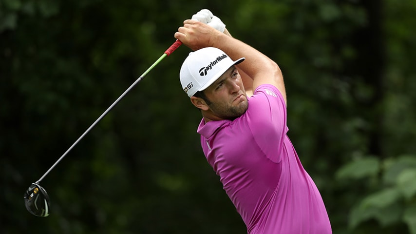 BETHESDA, MD - JUNE 23:  Jon Rahm of Spain plays a shot from the 14th tee during the first round of the Quicken Loans National at Congressional Country Club on June 23, 2016 in Bethesda, Maryland.  (Photo by Patrick Smith/Getty Images)