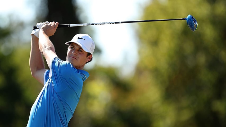 JACKSON, MS - OCTOBER 30:  Cody Gribble plays his shot from the third tee during the Final Round of the Sanderson Farms Championship at the Country Club of Jackson on October 30, 2016 in Jackson, Mississippi.  (Photo by Marianna Massey/Getty Images)