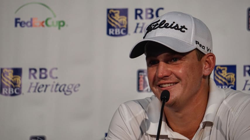 Cauley shoots 63, takes RBC Heritage lead