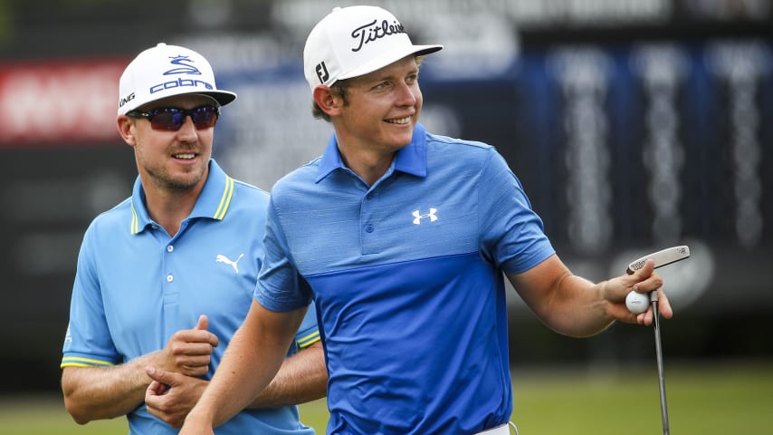 AVONDALE, LA - APRIL 29:  Jonas Blixt of Sweden and Cameron Smith of Australia walk on the seventh hole during the third round of the Zurich Classic at TPC Louisiana on April 29, 2017 in Avondale, Louisiana.  (Photo by Chris Graythen/Getty Images)